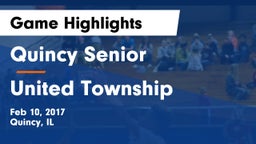 Quincy Senior  vs United Township Game Highlights - Feb 10, 2017