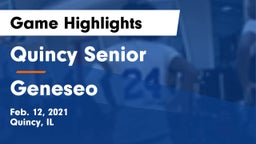 Quincy Senior  vs Geneseo  Game Highlights - Feb. 12, 2021
