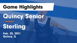 Quincy Senior  vs Sterling  Game Highlights - Feb. 20, 2021