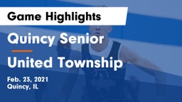 Quincy Senior  vs United Township Game Highlights - Feb. 23, 2021