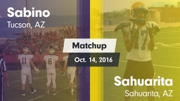 Matchup: Sabino  vs. Sahuarita  2016