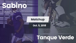 Matchup: Sabino  vs. Tanque Verde 2018