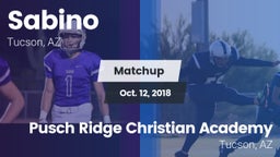 Matchup: Sabino  vs. Pusch Ridge Christian Academy  2018