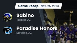 Recap: Sabino  vs. Paradise Honors  2023