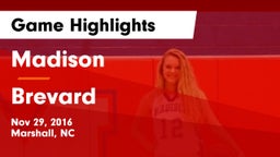 Madison  vs Brevard  Game Highlights - Nov 29, 2016