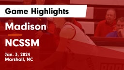Madison  vs NCSSM Game Highlights - Jan. 3, 2024