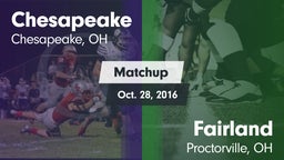 Matchup: Chesapeake High vs. Fairland  2016