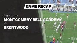 Recap: Montgomery Bell Academy vs. Brentwood  2016