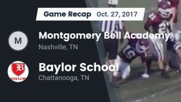 Recap: Montgomery Bell Academy vs. Baylor School 2017