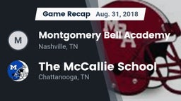 Recap: Montgomery Bell Academy vs. The McCallie School 2018