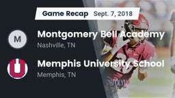 Recap: Montgomery Bell Academy vs. Memphis University School 2018
