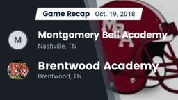 Recap: Montgomery Bell Academy vs. Brentwood Academy  2018
