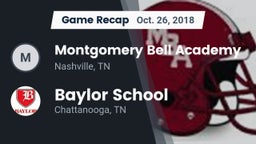Recap: Montgomery Bell Academy vs. Baylor School 2018