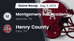 Recap: Montgomery Bell Academy vs. Henry County  2019