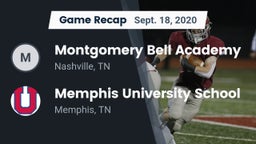 Recap: Montgomery Bell Academy vs. Memphis University School 2020