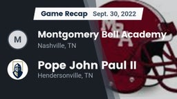 Recap: Montgomery Bell Academy vs. Pope John Paul II  2022