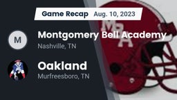 Recap: Montgomery Bell Academy vs. Oakland  2023
