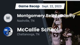 Recap: Montgomery Bell Academy vs. McCallie School 2023