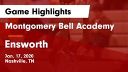 Montgomery Bell Academy vs Ensworth  Game Highlights - Jan. 17, 2020
