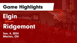 Elgin  vs Ridgemont  Game Highlights - Jan. 4, 2024