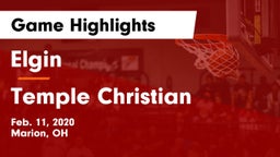 Elgin  vs Temple Christian  Game Highlights - Feb. 11, 2020