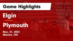 Elgin  vs Plymouth  Game Highlights - Nov. 21, 2023