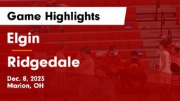 Elgin  vs Ridgedale  Game Highlights - Dec. 8, 2023