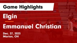 Elgin  vs Emmanuel Christian  Game Highlights - Dec. 27, 2023