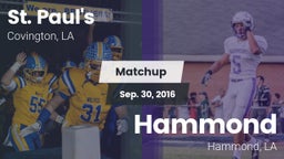 Matchup: St. Paul's High vs. Hammond  2016