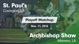 Matchup: St. Paul's High vs. Archbishop Shaw  2016