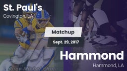 Matchup: St. Paul's High vs. Hammond  2017