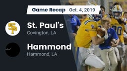 Recap: St. Paul's  vs. Hammond  2019