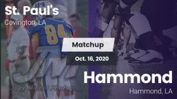 Matchup: St. Paul's High vs. Hammond  2020