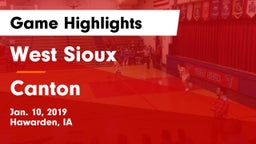 West Sioux  vs Canton Game Highlights - Jan. 10, 2019