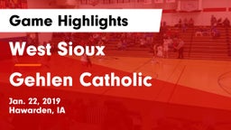 West Sioux  vs Gehlen Catholic  Game Highlights - Jan. 22, 2019