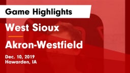 West Sioux  vs Akron-Westfield  Game Highlights - Dec. 10, 2019