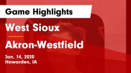 West Sioux  vs Akron-Westfield  Game Highlights - Jan. 14, 2020