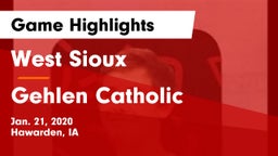 West Sioux  vs Gehlen Catholic  Game Highlights - Jan. 21, 2020
