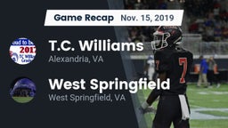Recap: T.C. Williams vs. West Springfield  2019