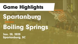 Spartanburg  vs Boiling Springs  Game Highlights - Jan. 28, 2020