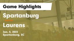 Spartanburg  vs Laurens  Game Highlights - Jan. 4, 2022