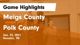Meigs County  vs Polk County  Game Highlights - Jan. 22, 2021