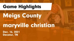 Meigs County  vs maryville christian Game Highlights - Dec. 16, 2021