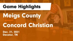 Meigs County  vs Concord Christian  Game Highlights - Dec. 21, 2021