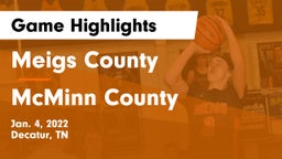 Meigs County  vs McMinn County  Game Highlights - Jan. 4, 2022