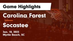 Carolina Forest  vs Socastee  Game Highlights - Jan. 18, 2023