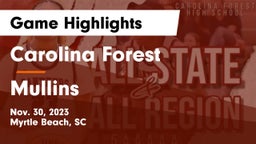 Carolina Forest  vs Mullins  Game Highlights - Nov. 30, 2023