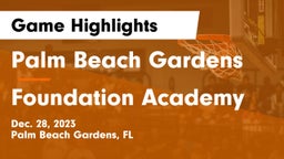 Palm Beach Gardens  vs Foundation Academy  Game Highlights - Dec. 28, 2023