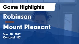 Robinson  vs Mount Pleasant  Game Highlights - Jan. 20, 2022