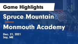 Spruce Mountain  vs Monmouth Academy Game Highlights - Dec. 21, 2021